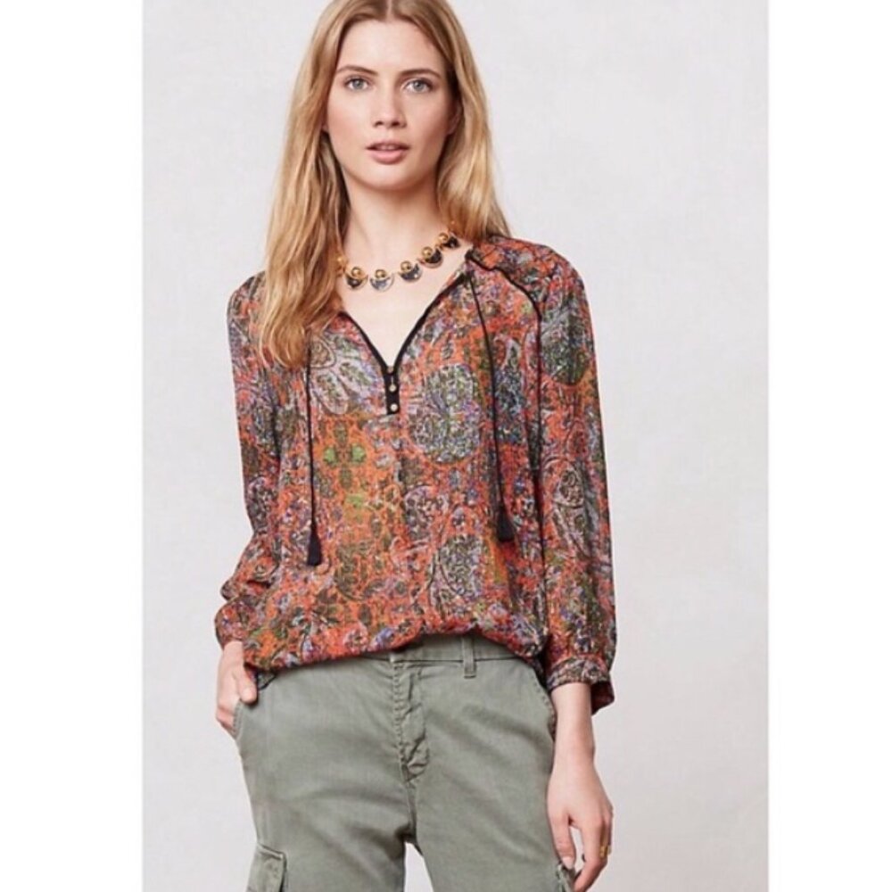Anthropologie Edme & Esylite Niya‎ Peasant Top blouse 2